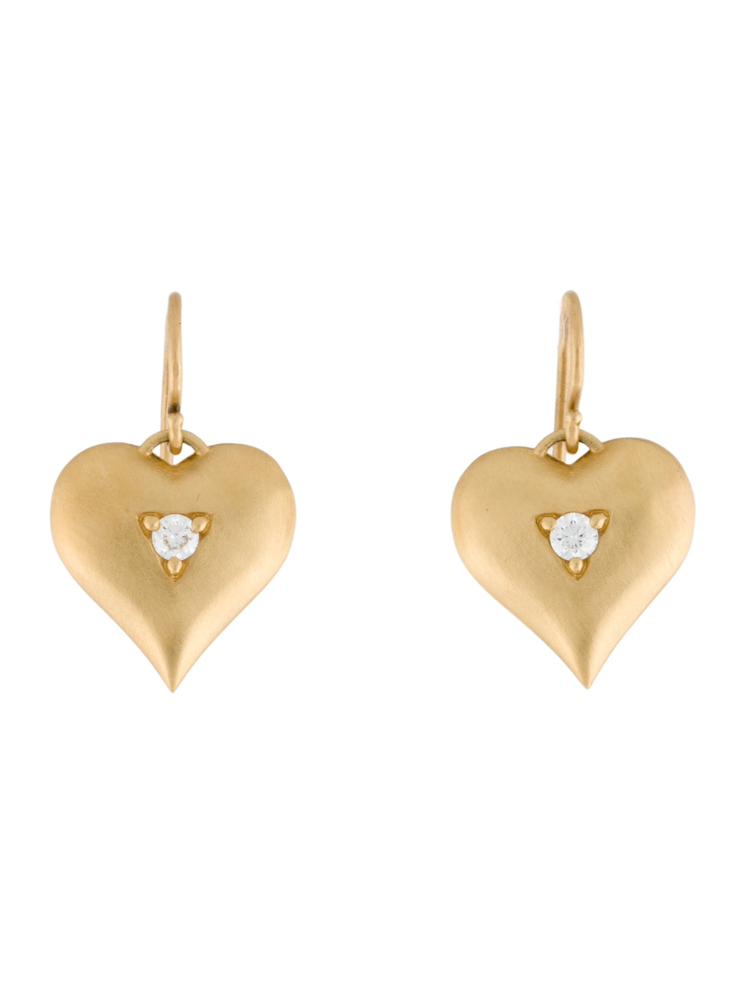 Jamie Wolf 18K Diamond Heart Drop Earrings