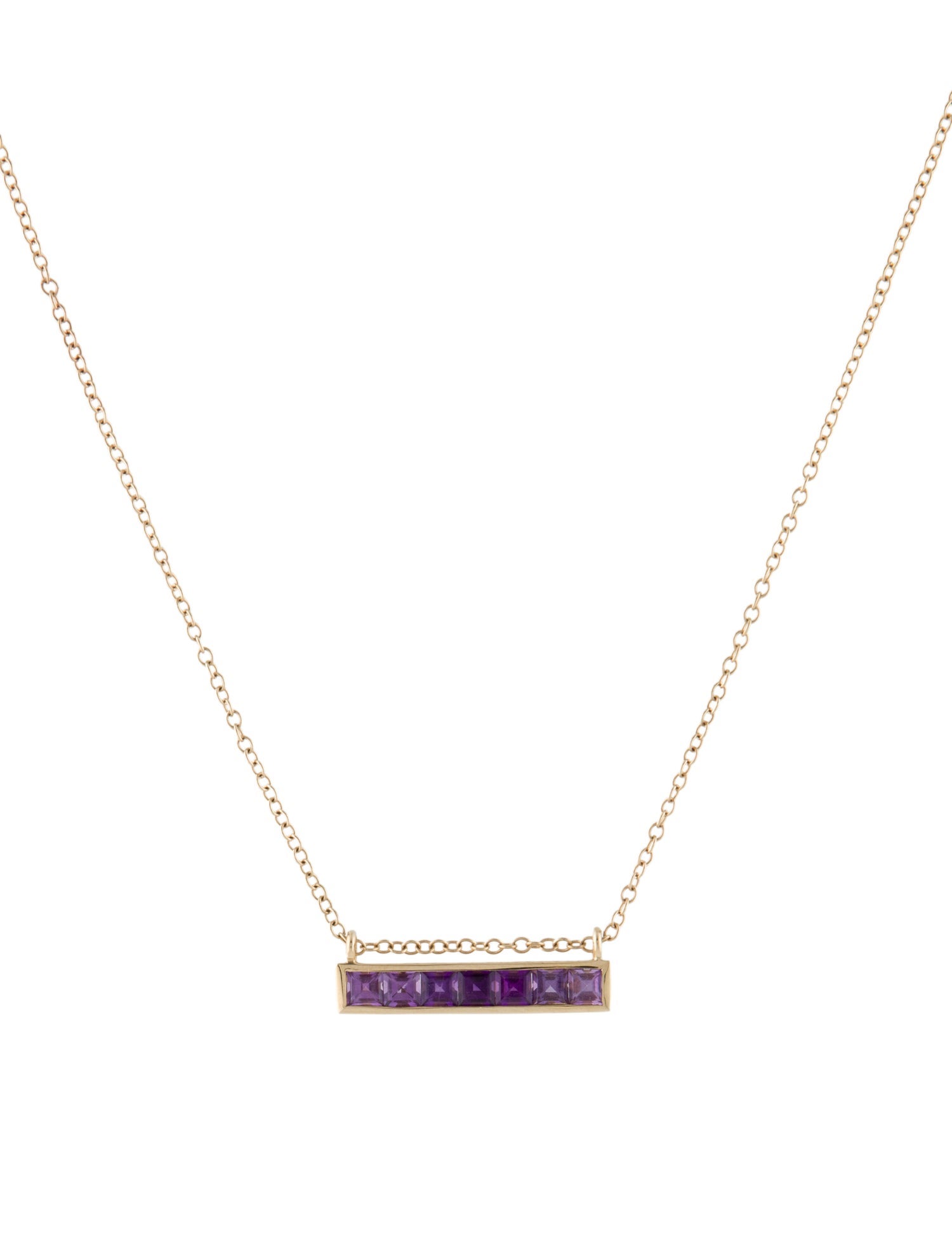 Jane Taylor 14K Amethyst Bar Necklace
