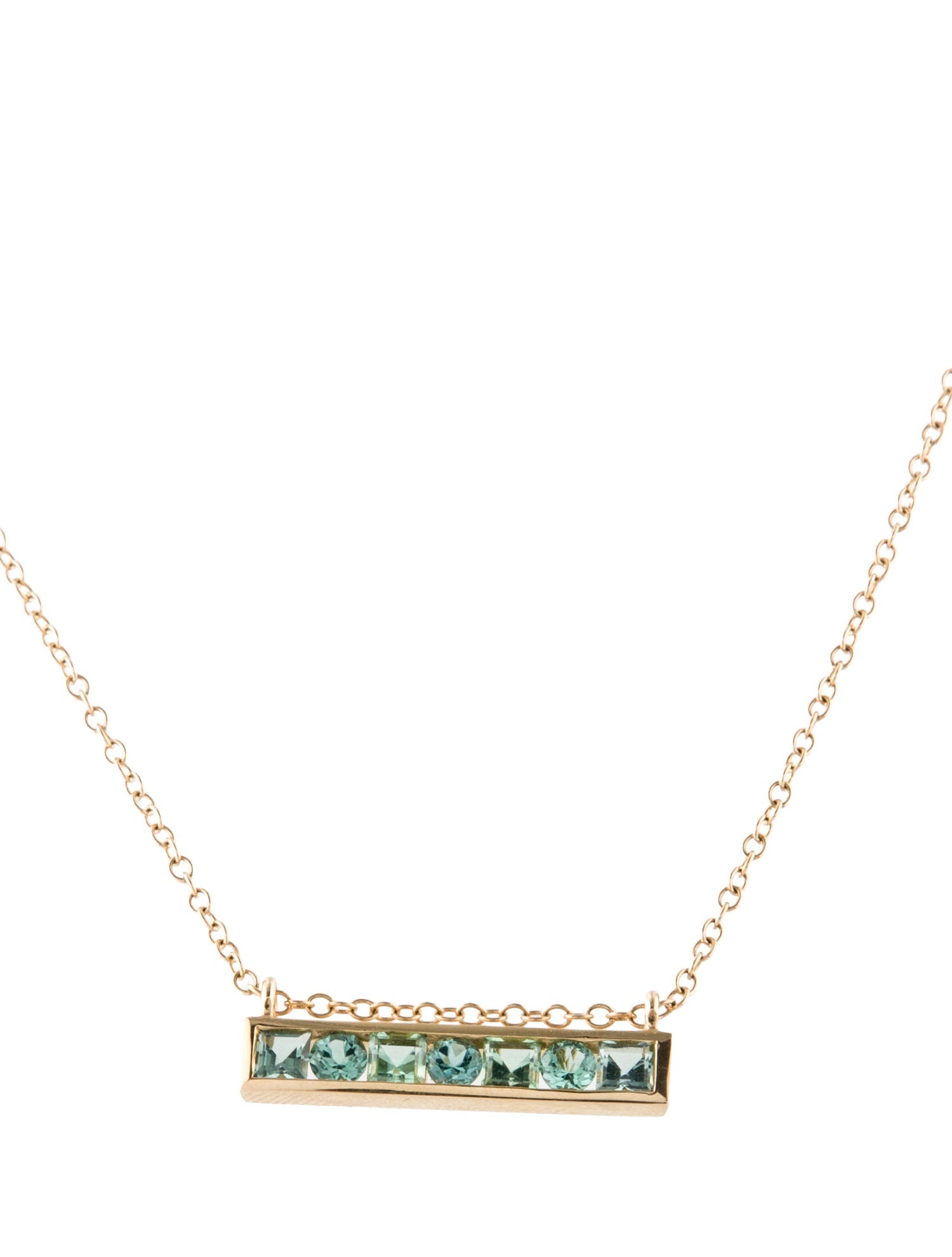 Jane Taylor 14K Tourmaline Bar Pendant Necklace