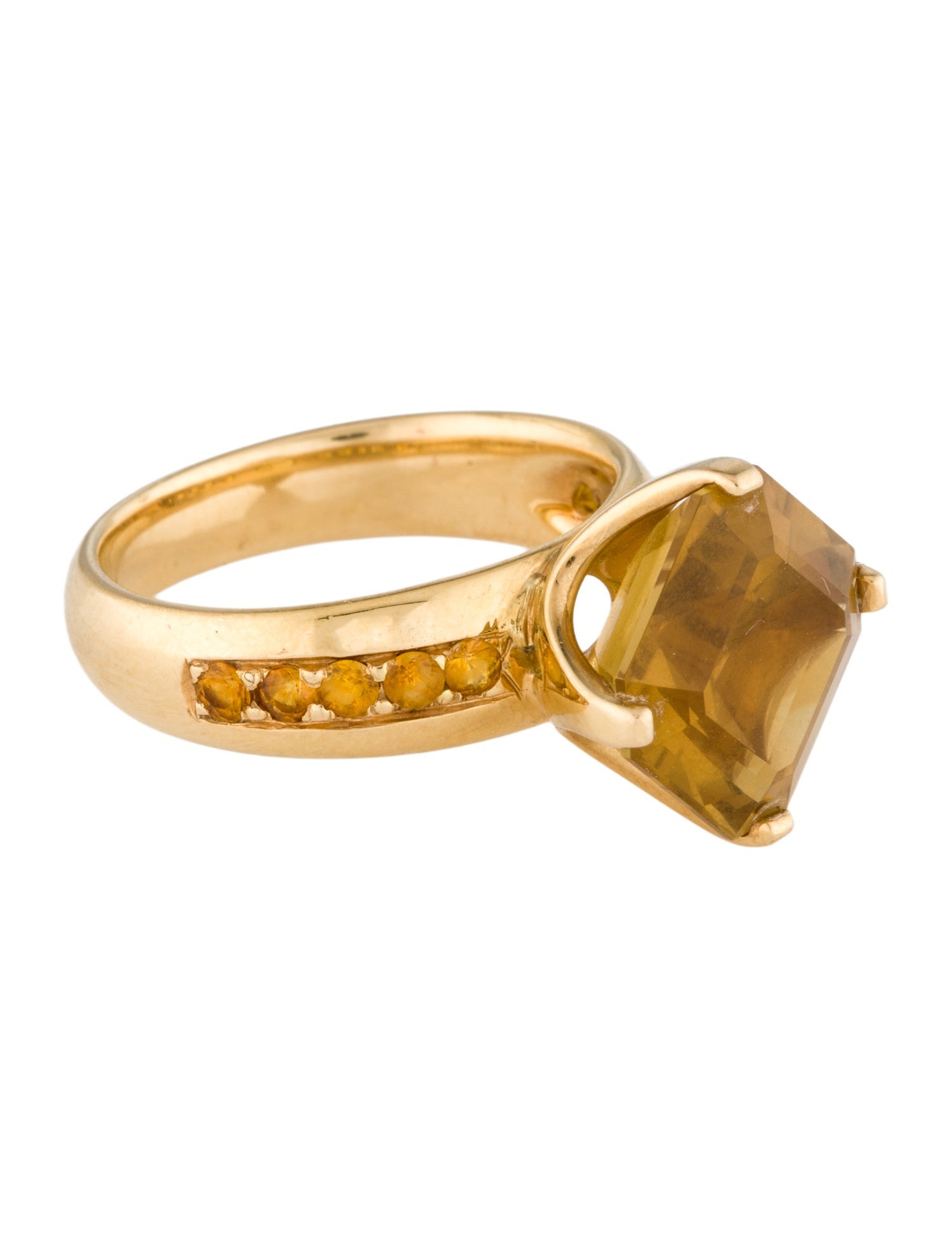 Jane Taylor 18K 4.74ct Citrine & Sapphire Cocktail Ring