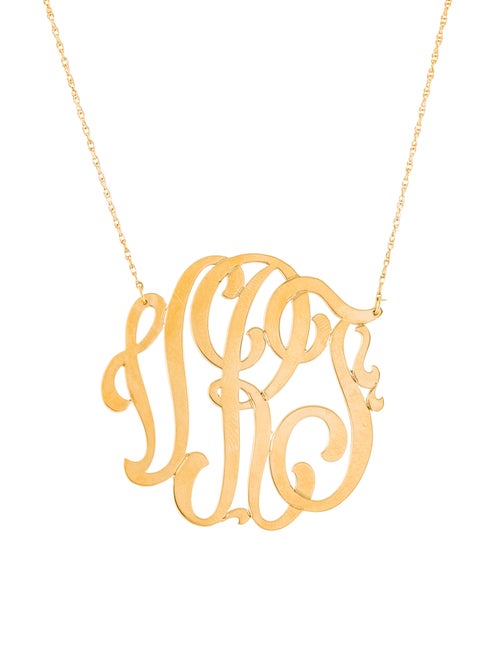 Jennifer Zeuner Blake Swirly Three Initial Monogram Necklace Blake Swirly Three Initial Monogram Necklace