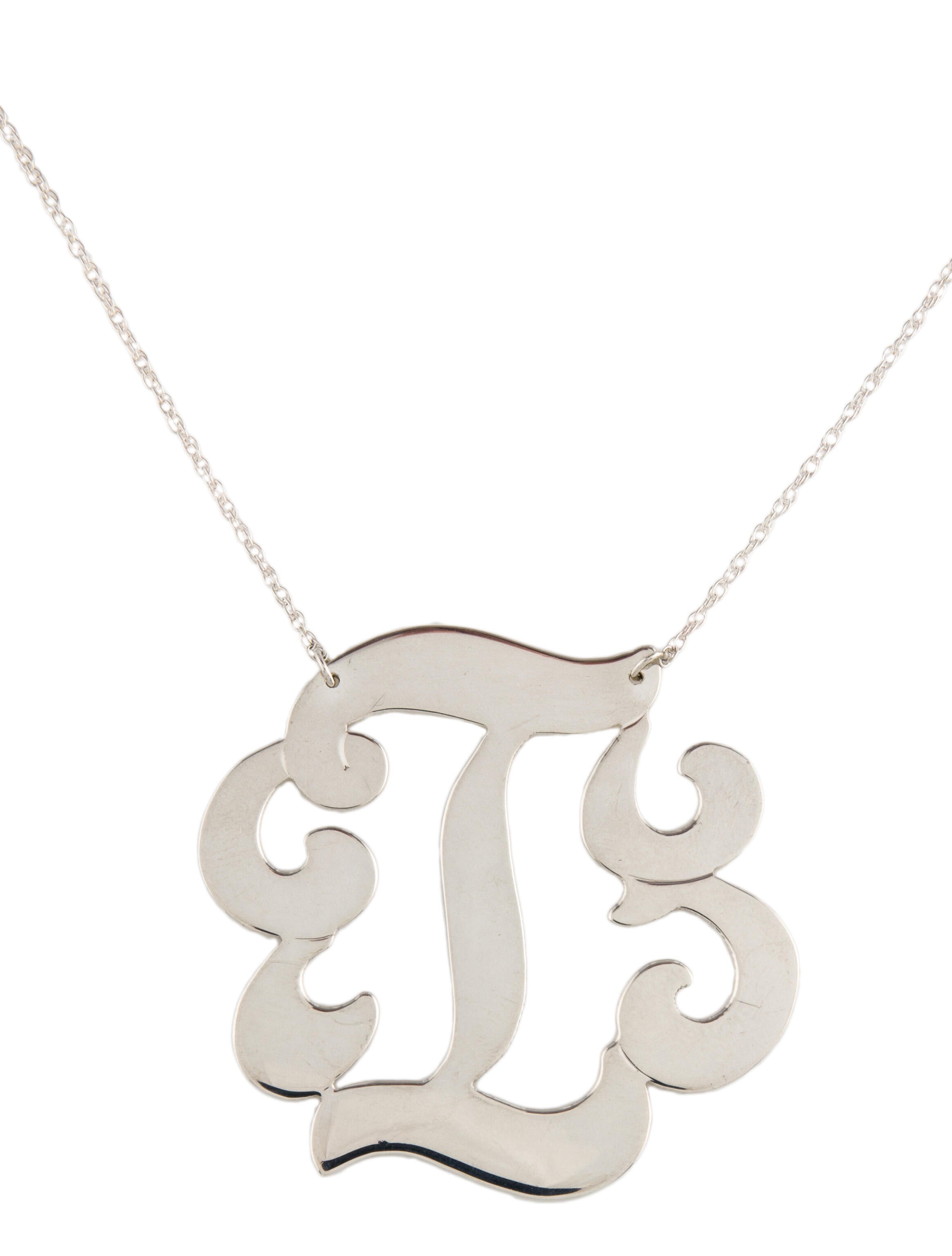 Jennifer Zeuner Monogram Pendant Necklace