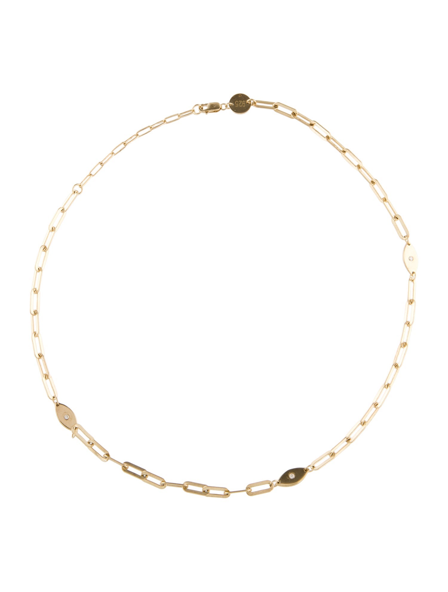 Jennifer Zeuner Diamond Paperclip Station Necklace