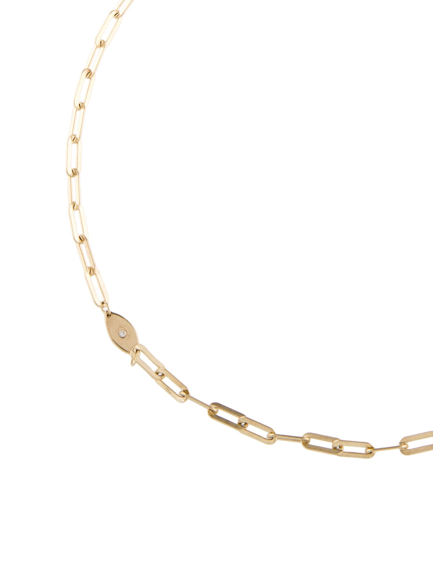 Jennifer Zeuner Diamond Paperclip Station Necklace