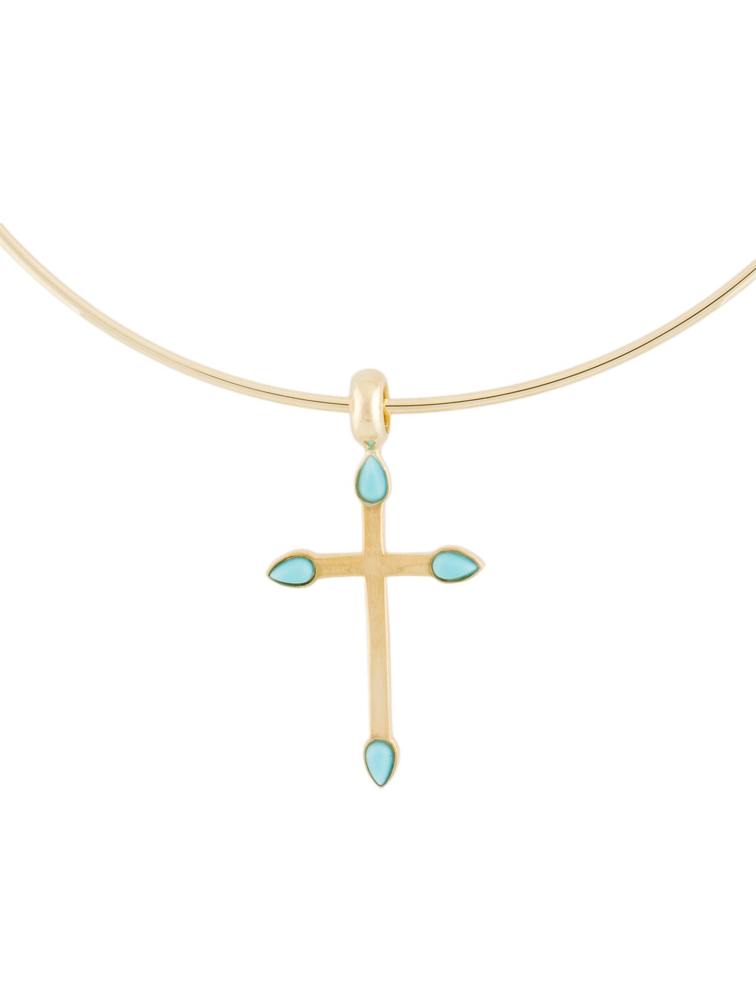 Jennifer Zeuner Blue Stone Choker Pendant Necklace