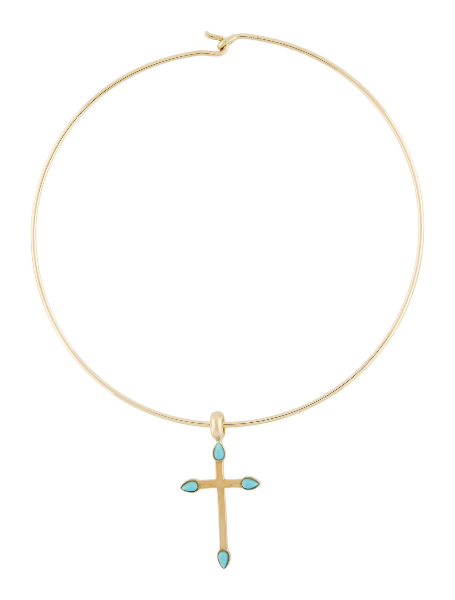 Jennifer Zeuner Blue Stone Choker Pendant Necklace