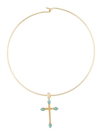 Jennifer Zeuner Blue Stone Choker Pendant Necklace