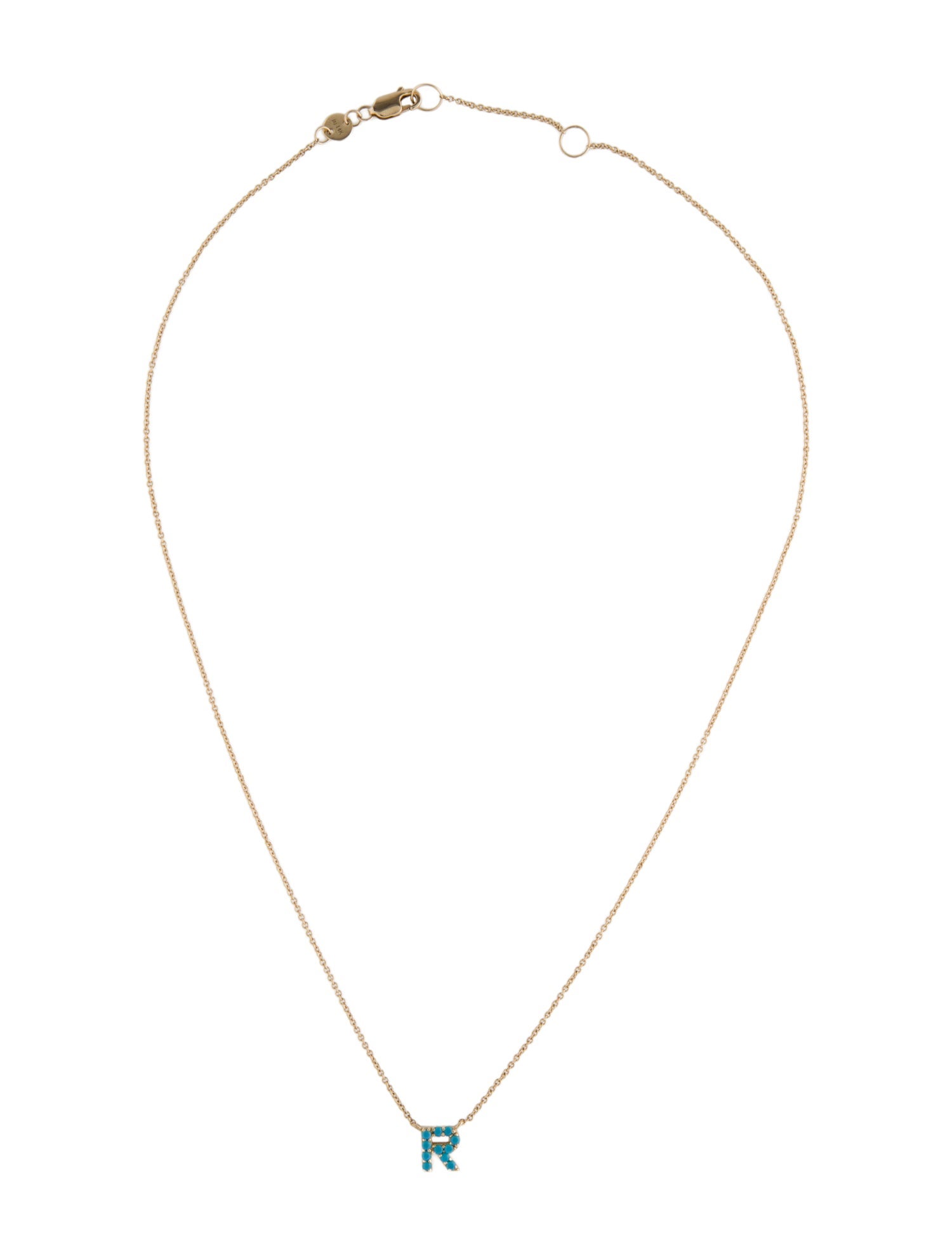 Jennifer Zeuner 14K Crystal Initial 'R' Pendant Necklace