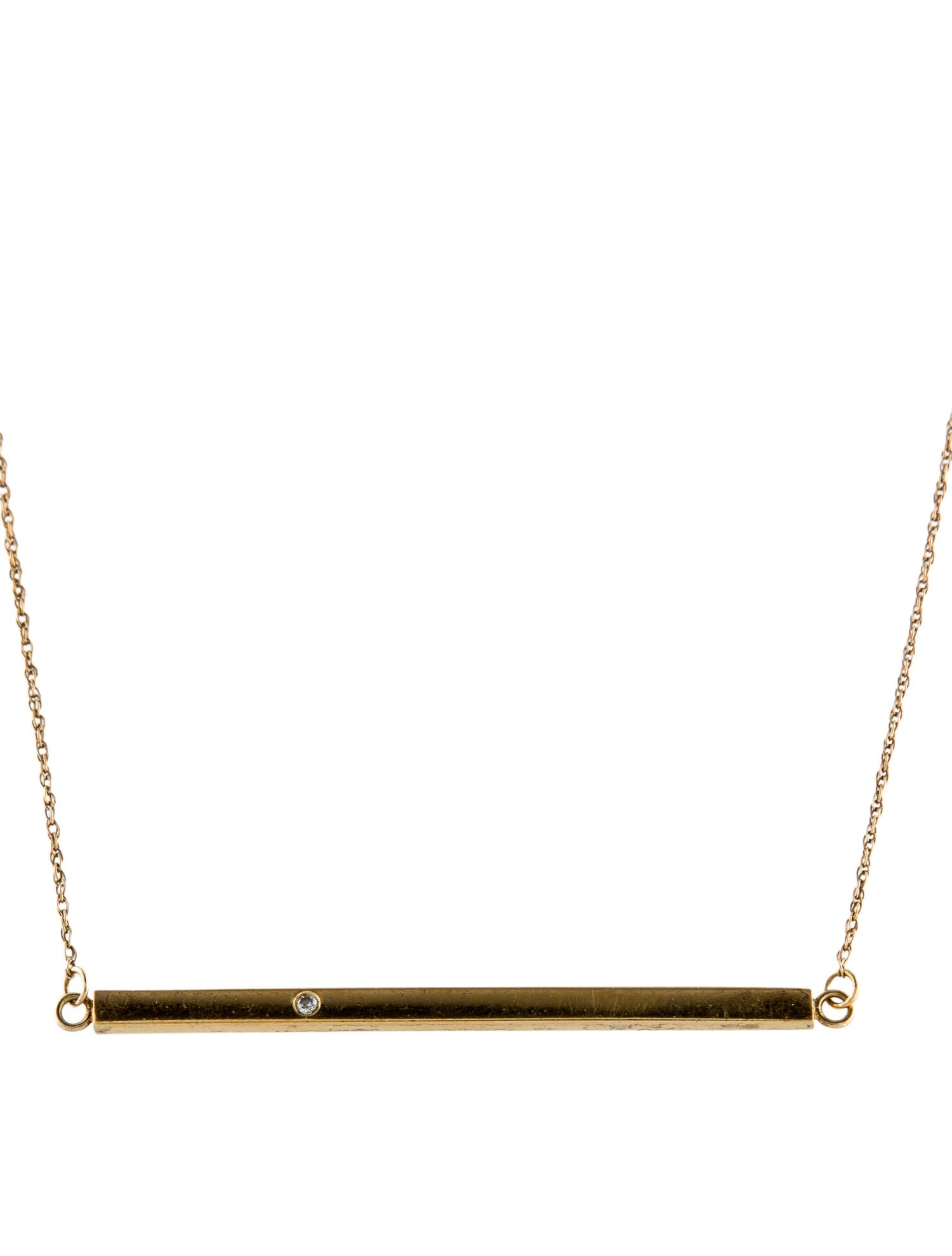 Jennifer Zeuner Diamond Chelsea Horizontal Bar Necklace