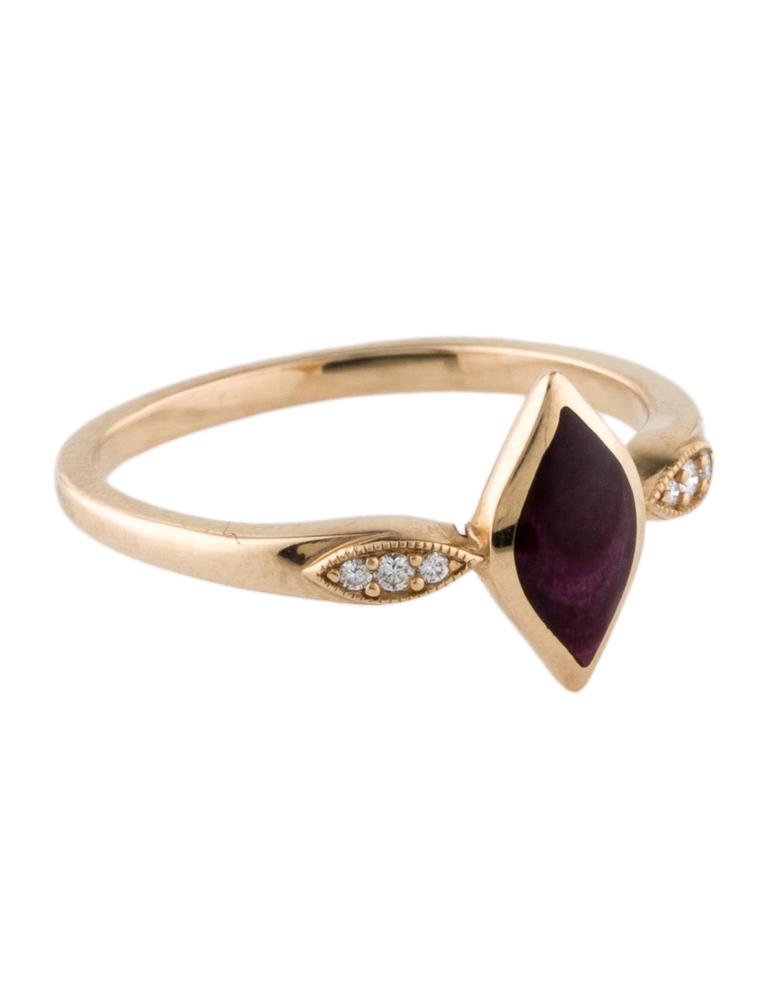 Kabana 14K Spiny Oyster Shell & Diamond Cocktail Ring
