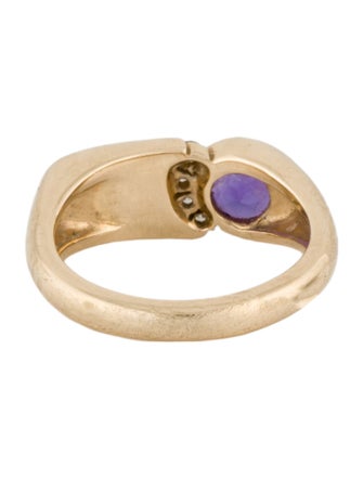Kabana 14K Mother of Pearl, Amethyst & Diamond Band Ring