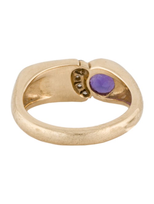 Kabana 14K Mother of Pearl, Amethyst & Diamond Band Ring