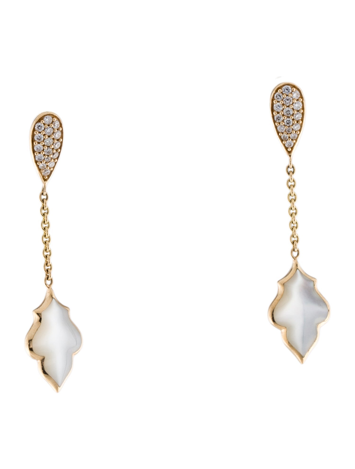 Kabana 14K Diamond & Mother-of-Pearl Drop Earrings
