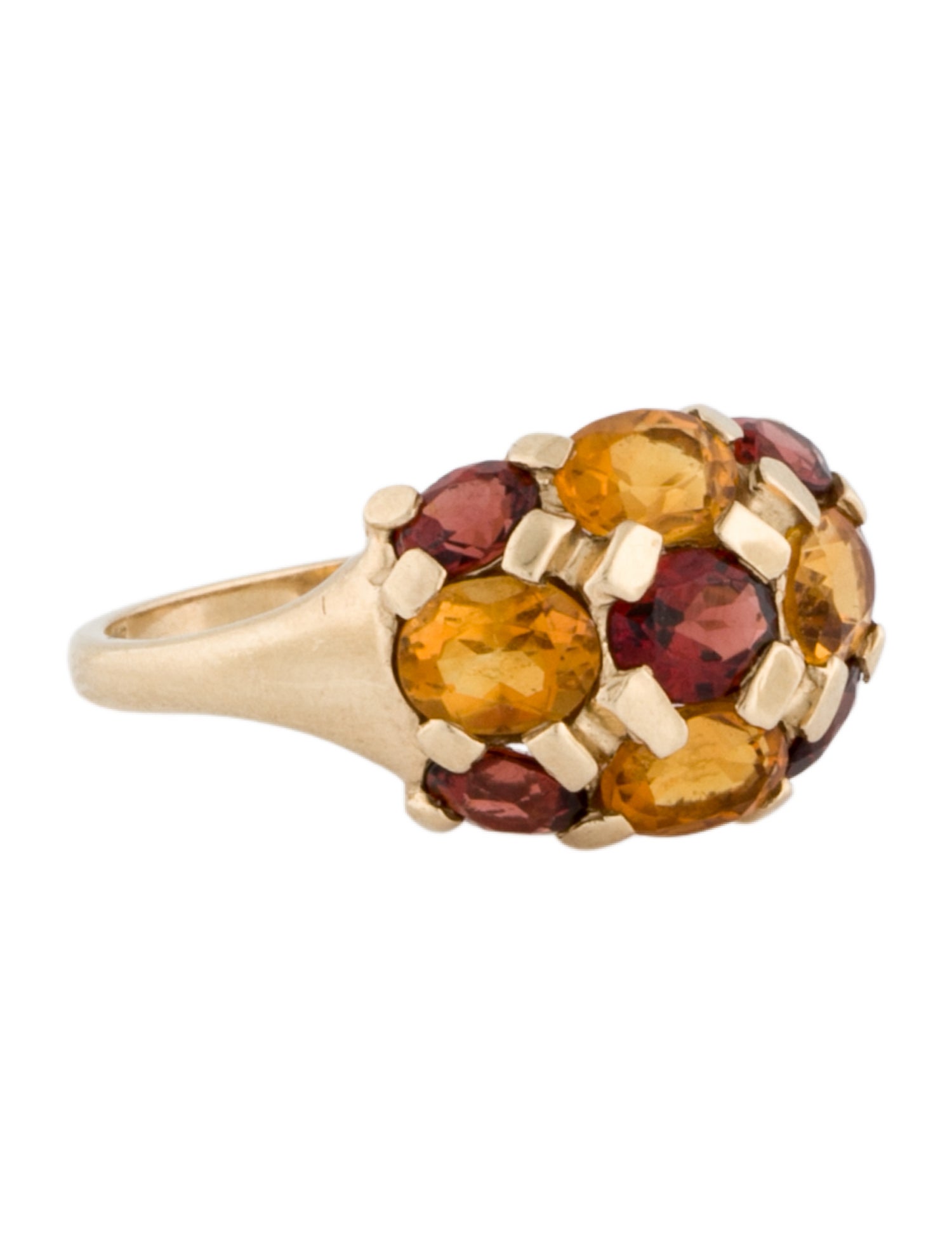 Kabana 10K Citrine & Garnet Cocktail Ring