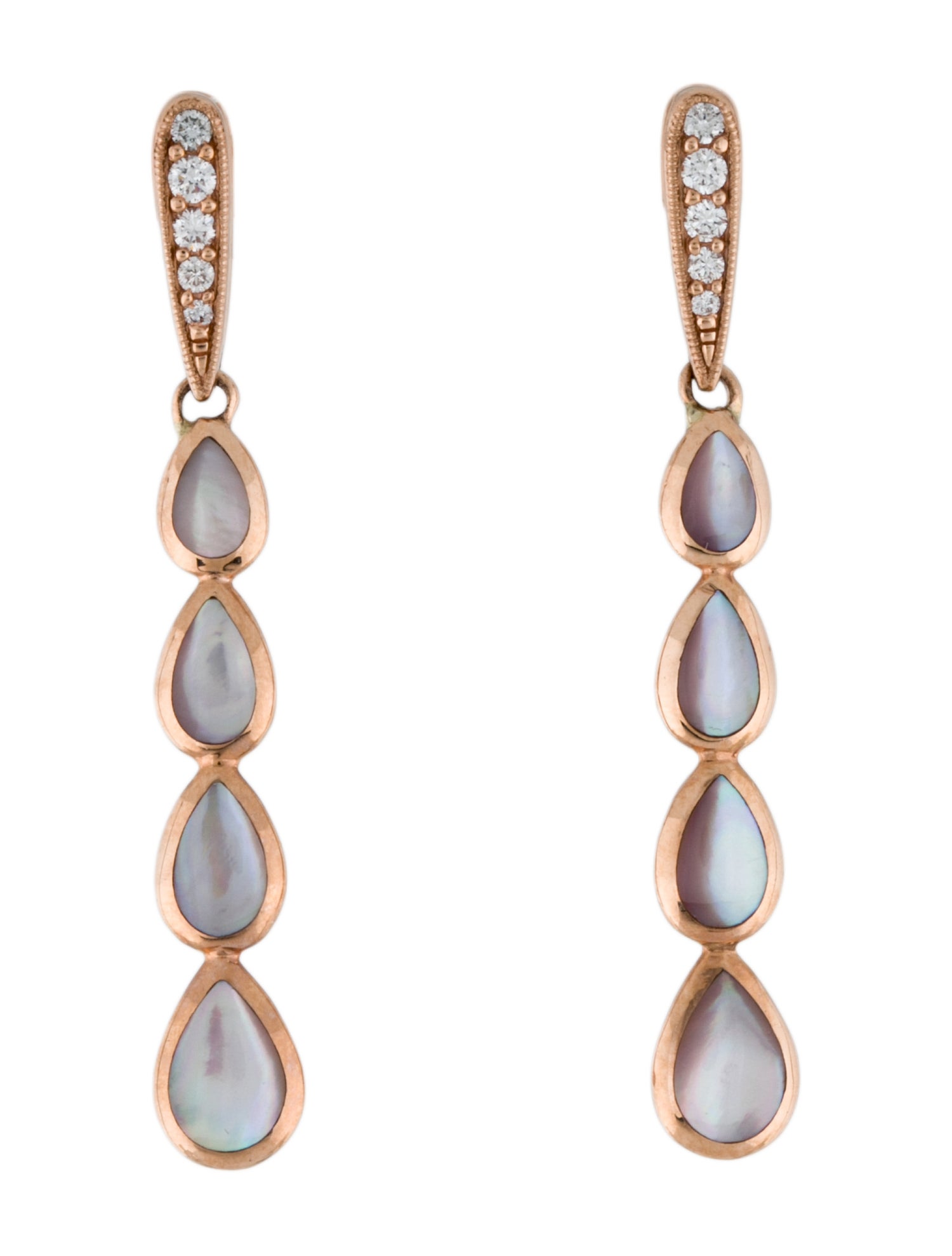Kabana 14K Mother-Of-Pearl & Diamond Drop Earrings