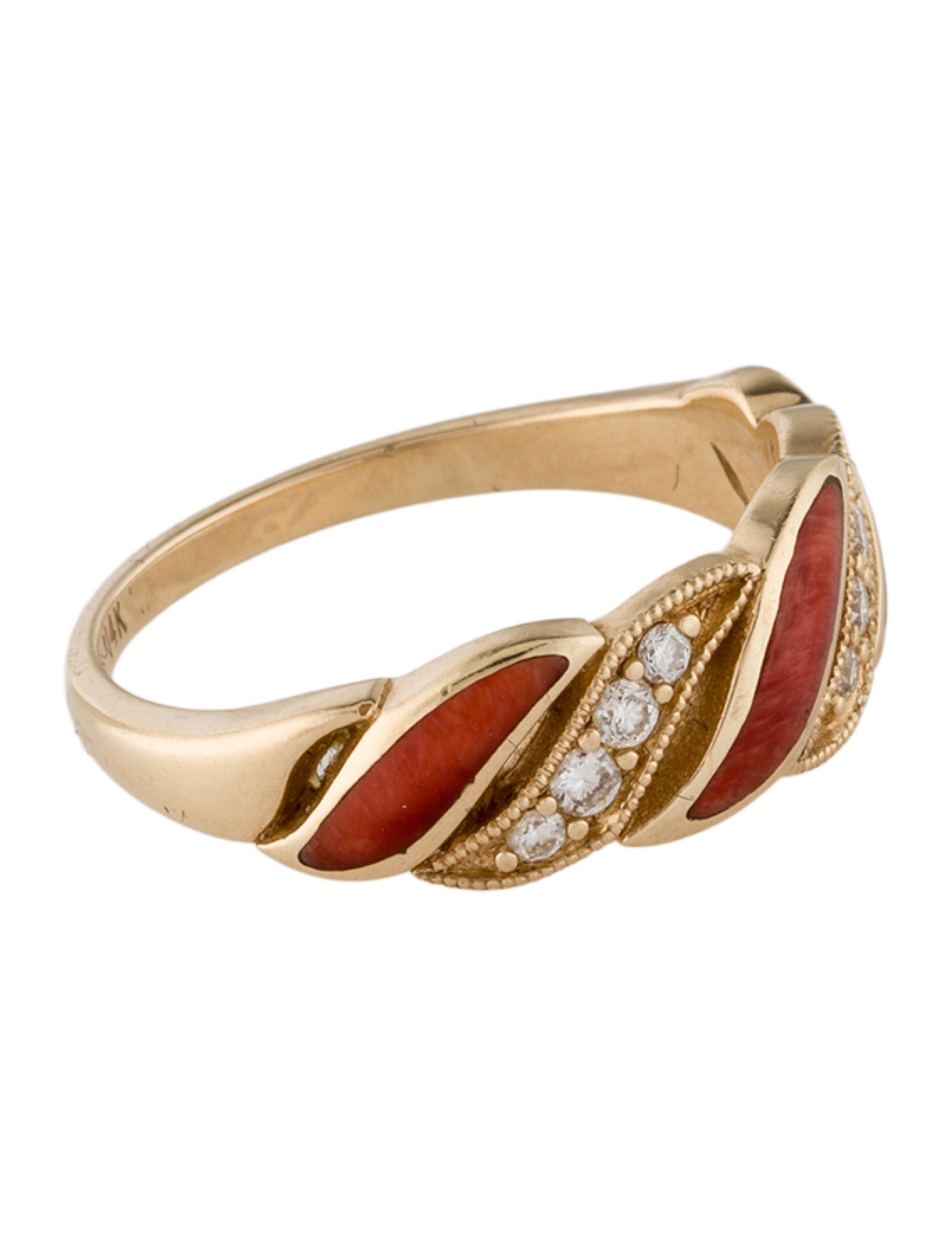 Kabana 14K Oyster Shell & Diamond Band