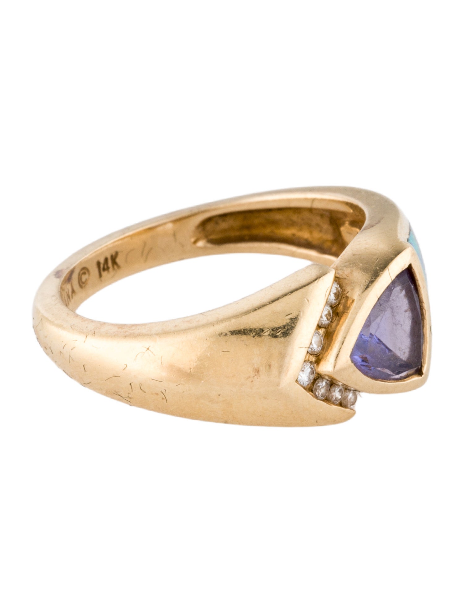 Kabana 14K Tanzanite, Opal & Diamond Band