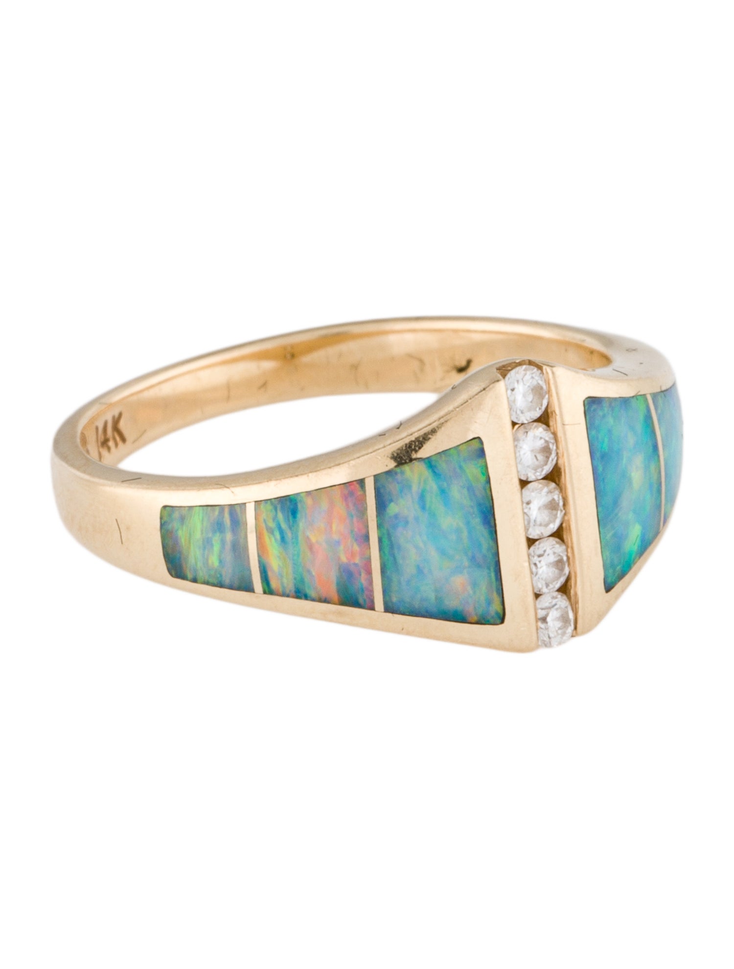 Kabana 14K Opal & Diamond Ring