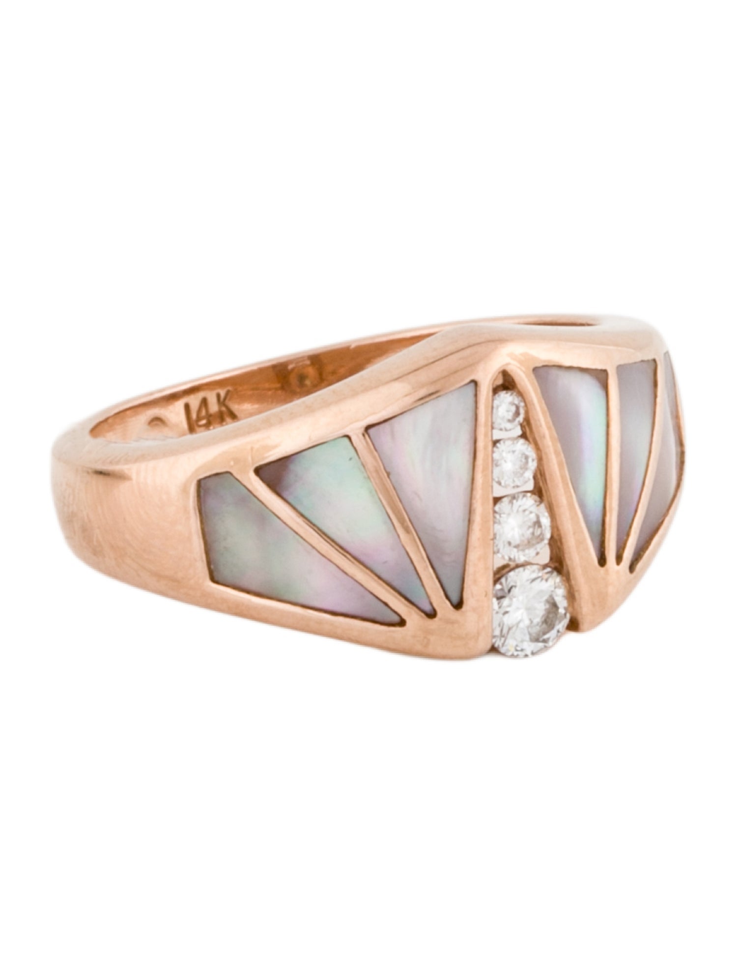 Kabana Mother of Pearl & Diamond Band Ring