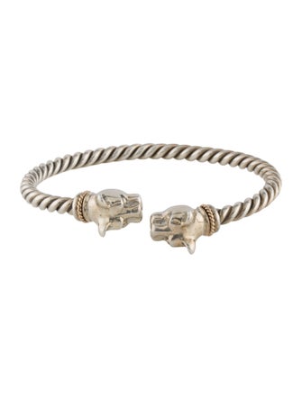 Kabana Two-Tone Cheetah Cuff Bracelet