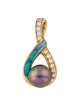Kabana 18K Pearl, Opal & Diamond Necklace Pendant