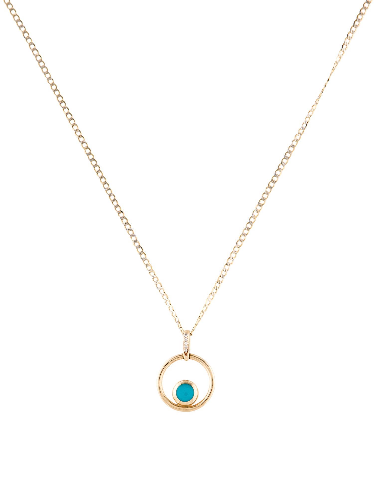 Kabana 14K Turquoise & Diamond Pendant Necklace