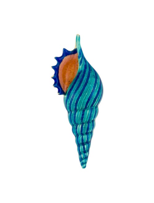 Kabana 18K Enamel Shell Pendant