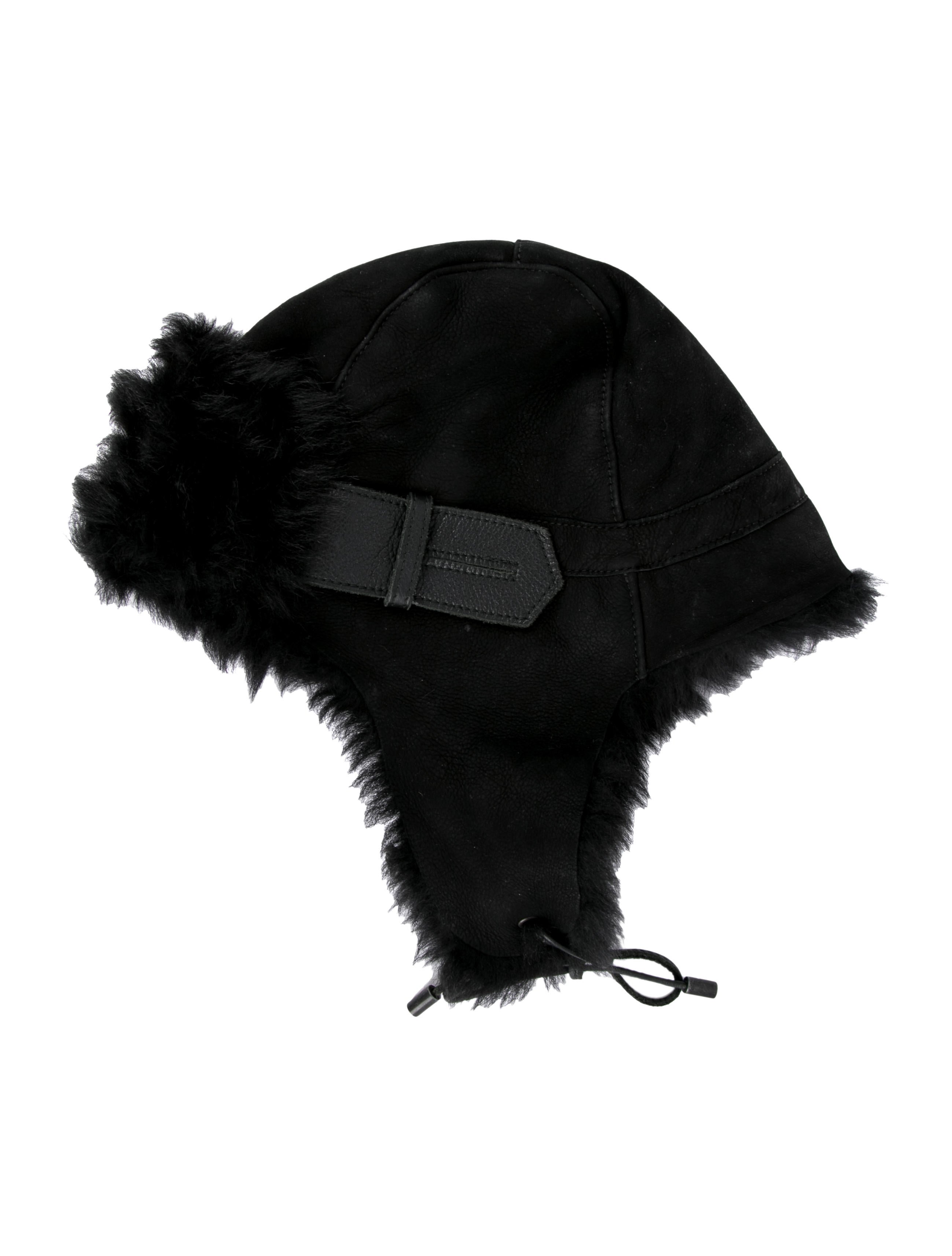 Karl Donoghue Shearling Trapper Hat - Black Hats, Accessories