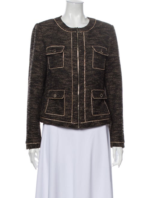 Karl Lagerfeld Tweed Pattern Evening Jacket Brown