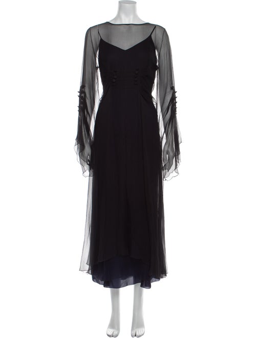 Karl Lagerfeld Silk Long Dress Black