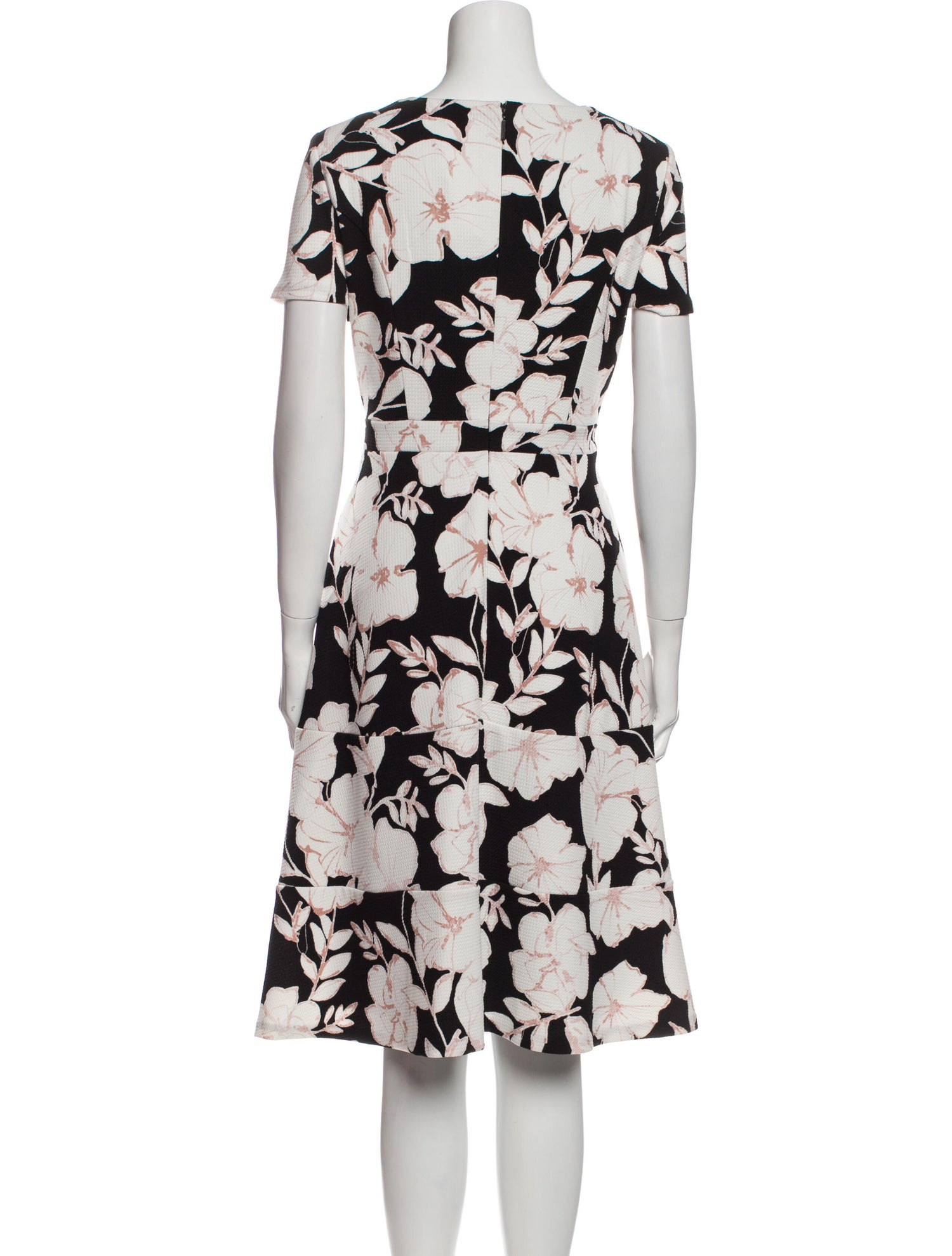 Karl Lagerfeld Floral Print KneeLength Dress Black Dresses, Clothing