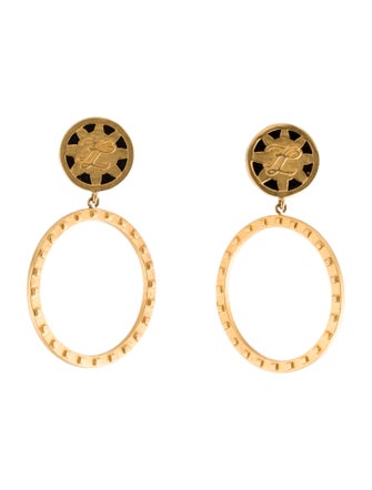 Karl Lagerfeld Resin Studded Hoop Drop Earrings