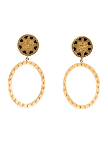 Karl Lagerfeld Drop Resin Studded Hoop Earrings