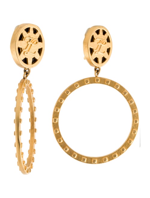 Karl Lagerfeld Resin Studded Hoop Drop Earrings