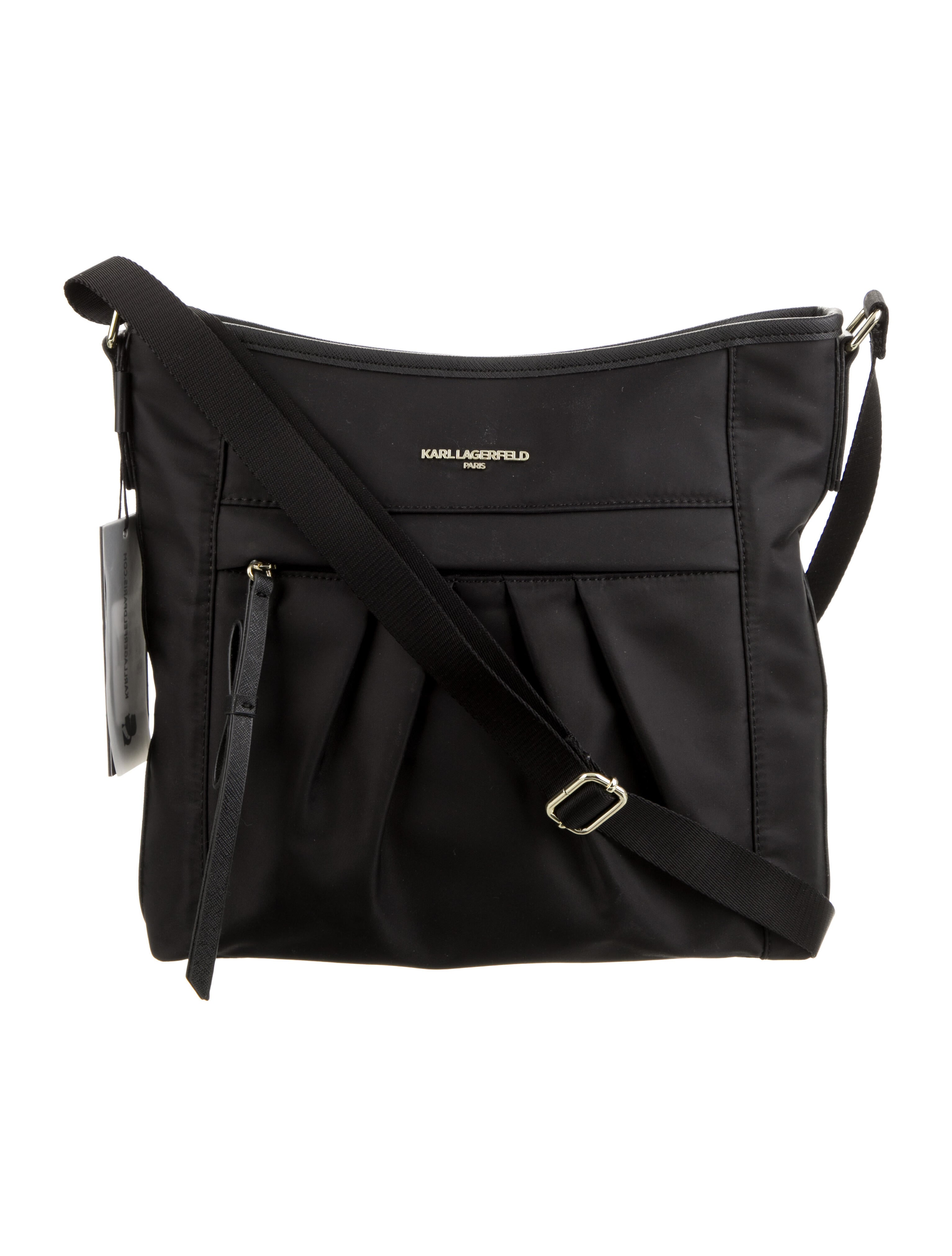 Karl Lagerfeld Nylon Shoulder Bag Black Shoulder Bags, Handbags