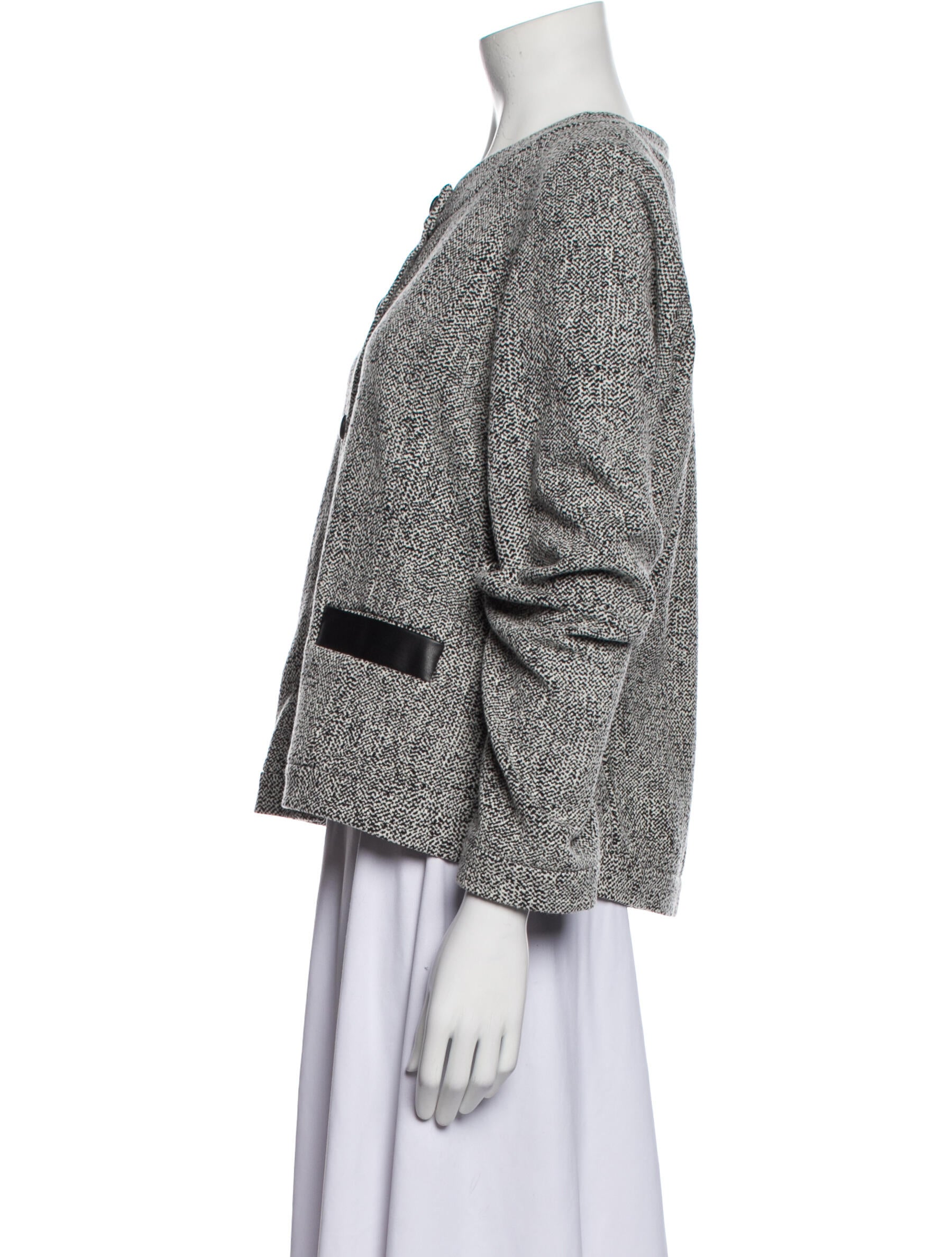 Karl Lagerfeld Tweed Pattern Evening Jacket Black Jackets, Clothing