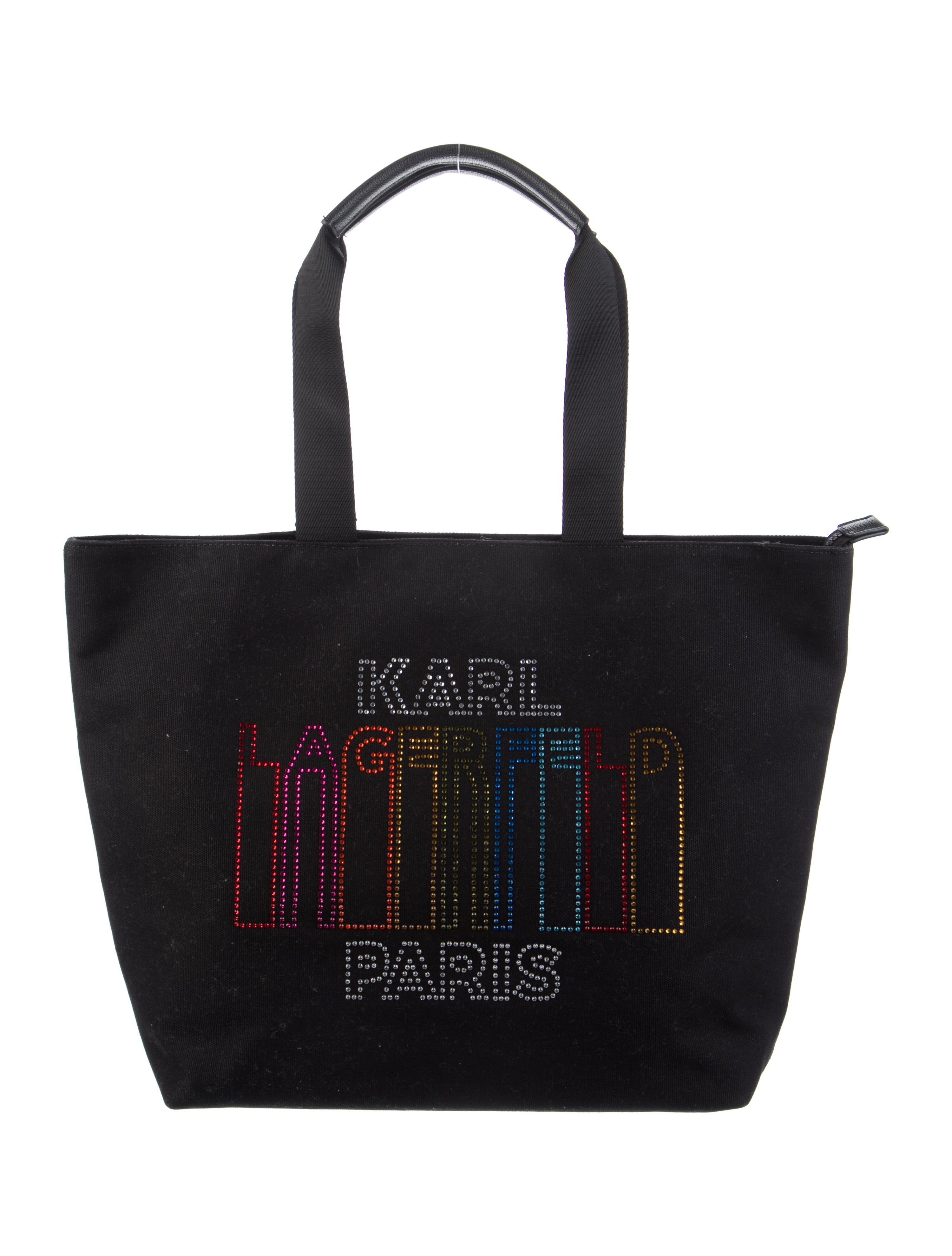 Karl Lagerfeld Kristen Canvas Tote Black Totes, Handbags KAL33026