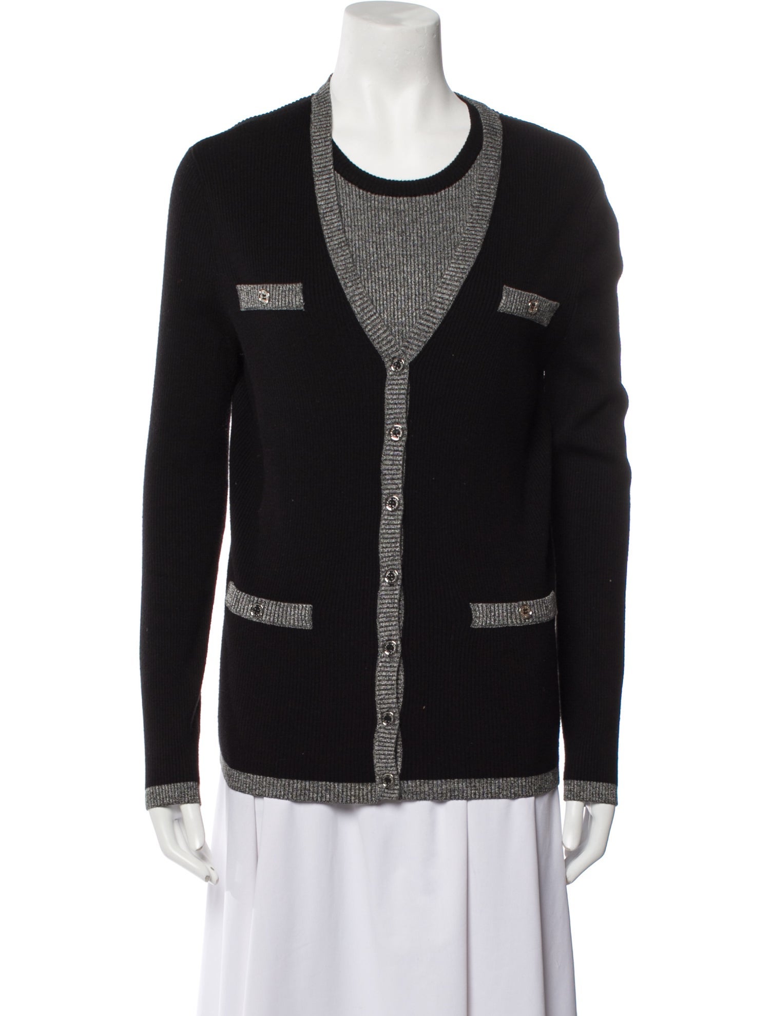 Karl Lagerfeld Printed Scoop Neck Sweater