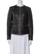 Karl Lagerfeld Leather Tweed Pattern Evening Jacket
