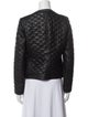 Karl Lagerfeld Leather Tweed Pattern Evening Jacket