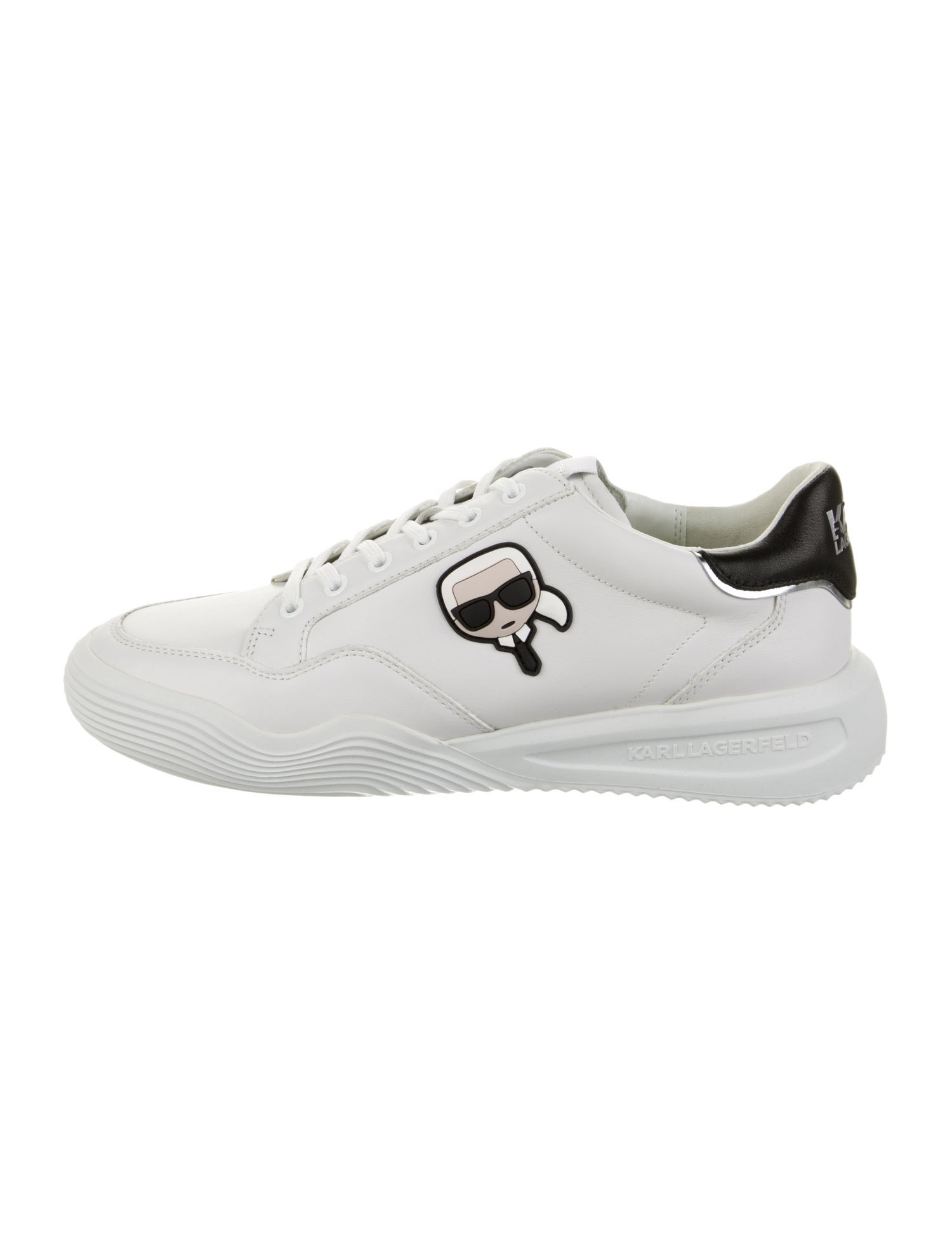 Karl Lagerfeld Leather Graphic Print Sneakers