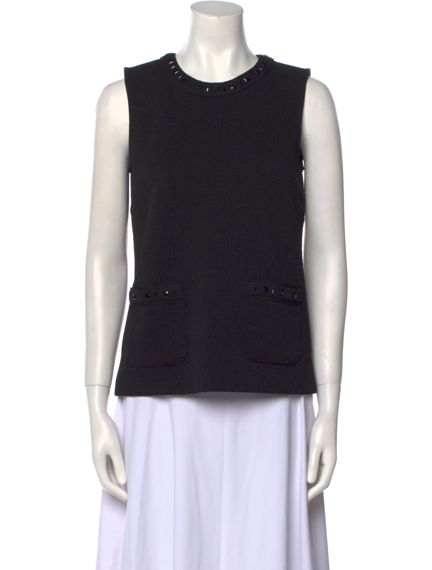 Karl Lagerfeld Crew Neck Sleeveless Top