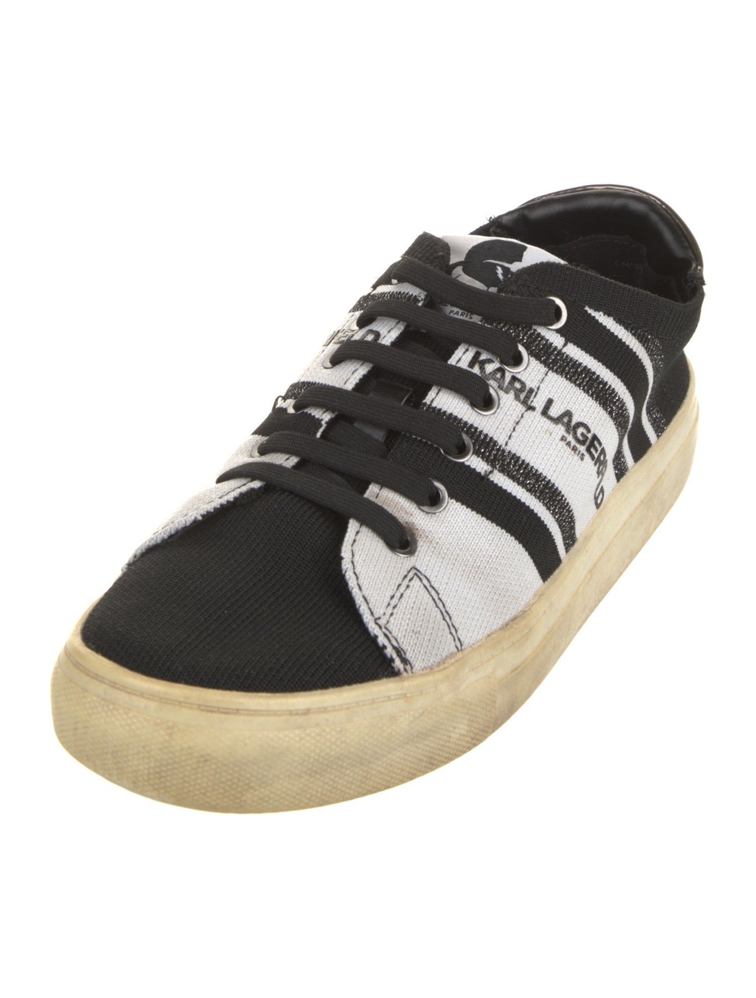 Karl Lagerfeld Leather Glitter Accents Sneakers