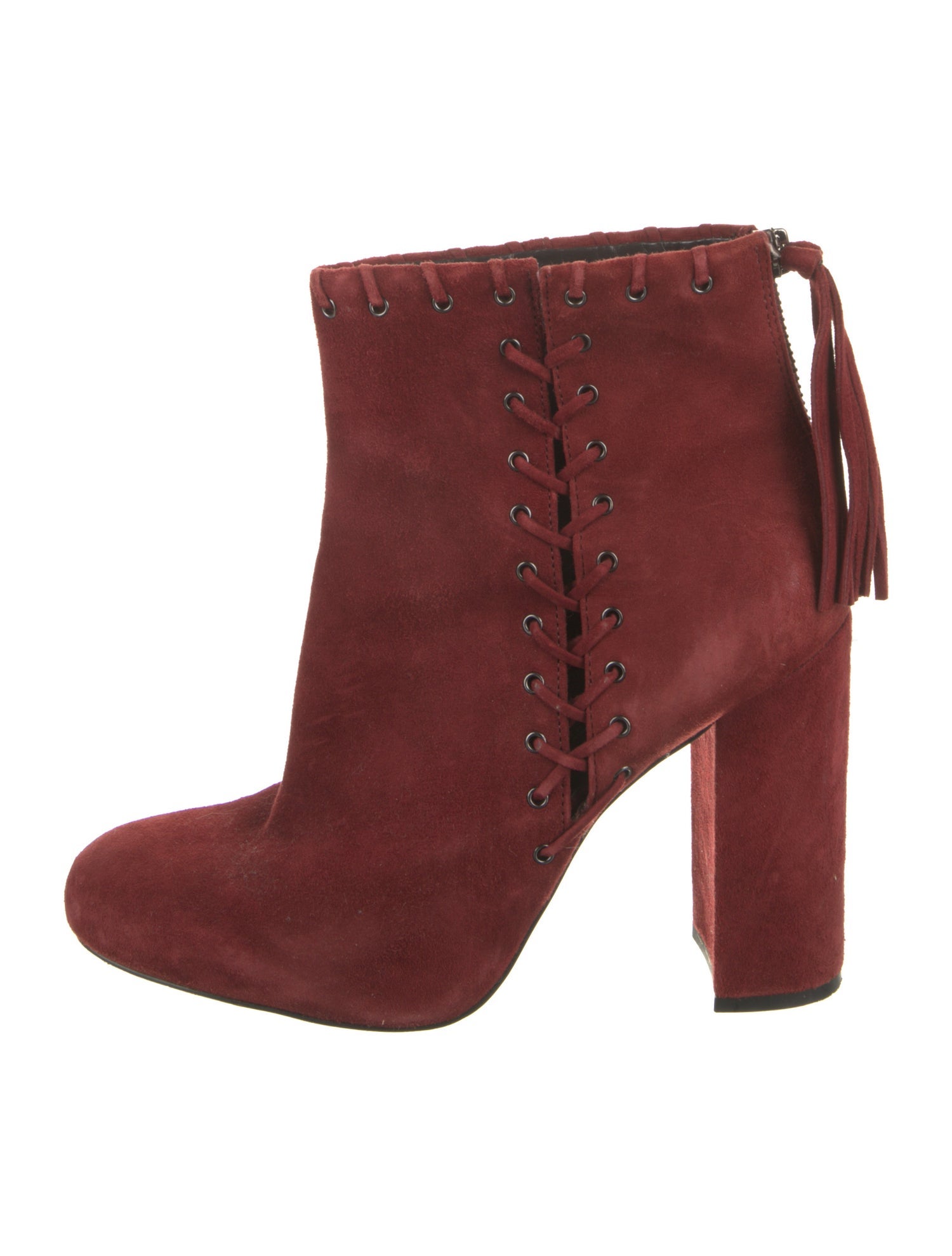 Karl Lagerfeld Suede Whipstitch Trim Boots