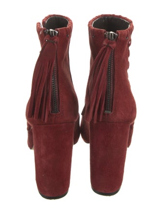 Karl Lagerfeld Suede Whipstitch Trim Boots