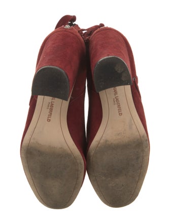 Karl Lagerfeld Suede Whipstitch Trim Boots