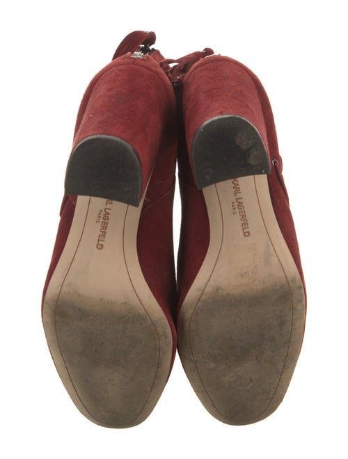 Karl Lagerfeld Suede Whipstitch Trim Boots