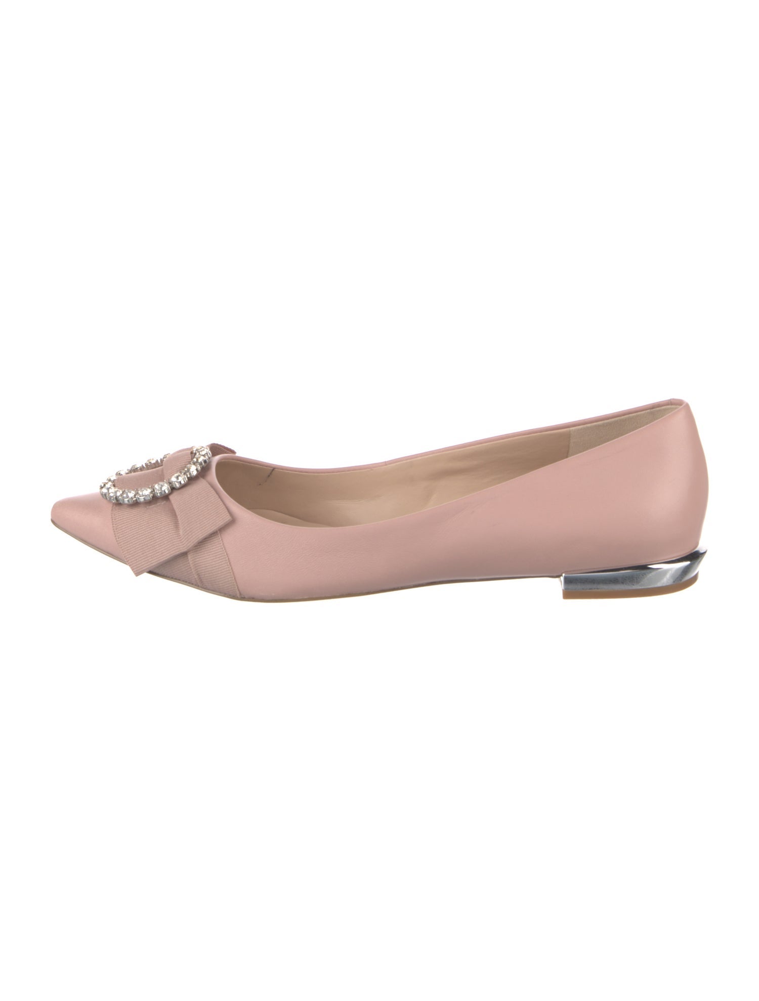 Karl Lagerfeld Leather Bow Accents Ballet Flats