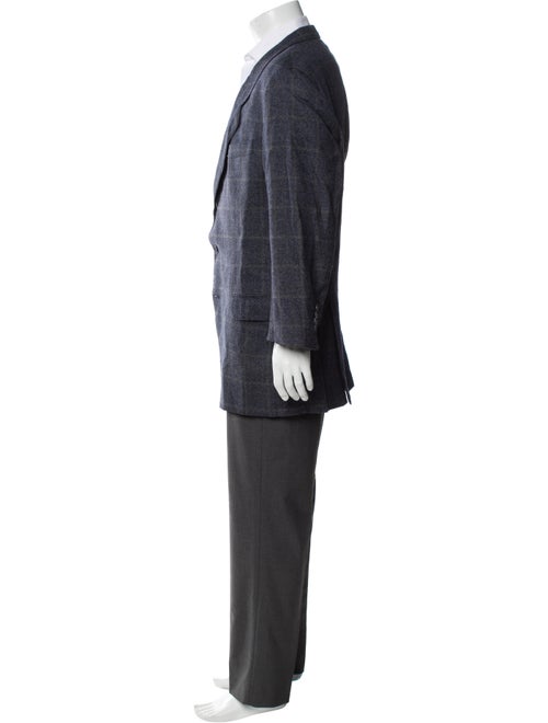 Karl Lagerfeld Wool Plaid Print Blazer