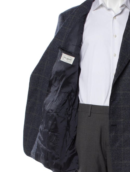 Karl Lagerfeld Wool Plaid Print Blazer